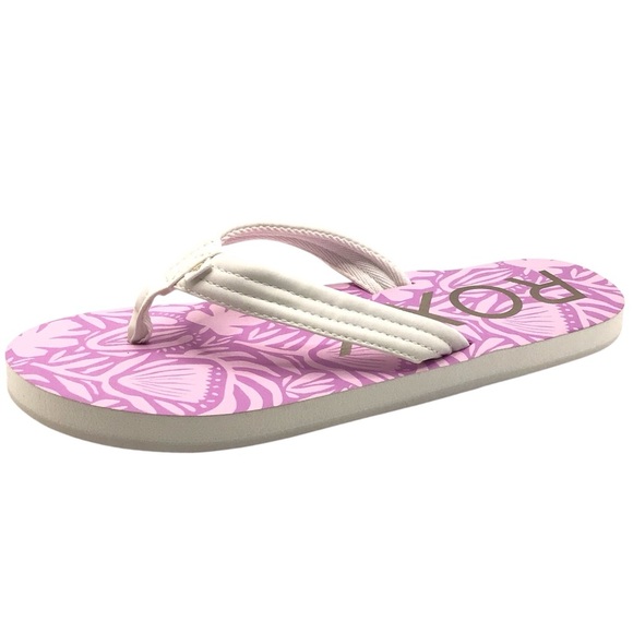 Roxy Womens White Faux Leather Thong Flip Flop Choose Size - Picture 2 of 9